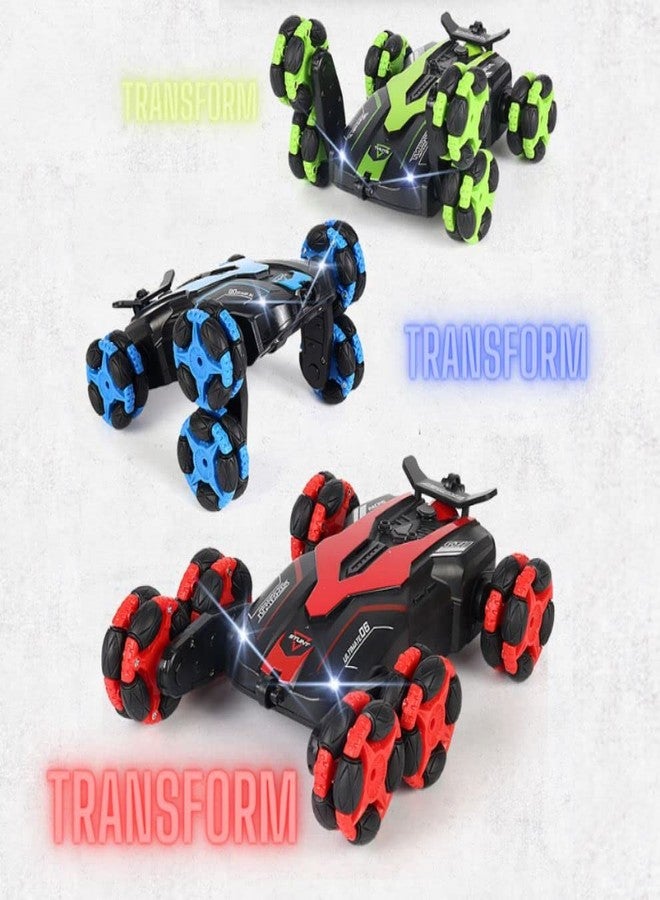 SHIPEASE سيارة SHIPEASE بست عجلات تعمل بجهاز تحكم عن بعد 2.4G للطرق الوعرة، شاحنة وحشية مزدوجة الجوانب، سيارة حركات بهلوانية، سيارة انزلاق دوارة 360 درجة، لعبة للأطفال من 3 إلى 8 سنوات (متعددة الألوان) - Image 4